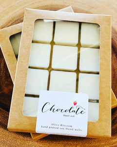 CHOCOLATE DIPPED | 12 BLOSSOM MELTS IN KRAFT BOX